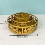 3Pc Set Golden Round Tray - Image 2