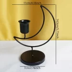 Black Moon Shape Candle Holder - Image 2