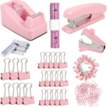 Pink Office Supplies Desk Accessories Set