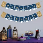 Ramadan Mubarak 2Pc Blue Banner Sign