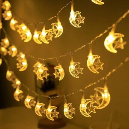 1 Pc Moon & Star Boho Style String Lights - 59inches