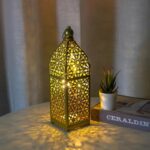 1PC Golden LED Metal Lantern - Large