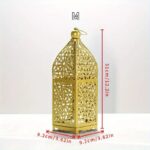 1PC Golden LED Metal Lantern - Large - Image 2