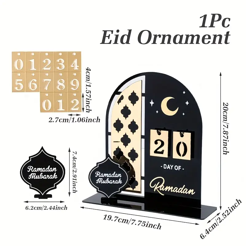 Black & Gold Acrylic Ramadan Countdown Calendar - Image 2