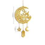 Golden Crescent Moon & Star Acrylic Hanging Decor - Image 2