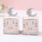 24Pcs  Pink & Blue Crescent Moon Eid Mubarak Candy Boxes