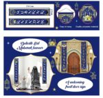 Ramadan Mubarak Blue & Gold Door Banners
