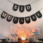 Eid Mubarak Black String Banner