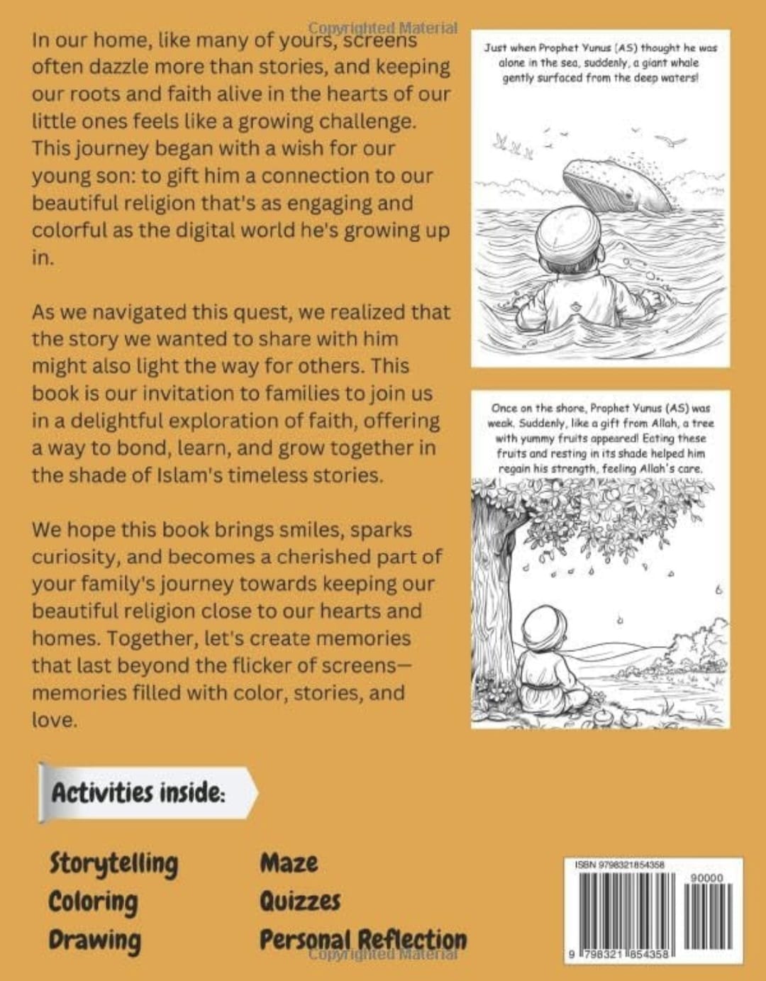 Prophet Yunus (AS) & the Great Whale: Kids Islamic Coloring & Activity Book | Age 4 - 10 (61 Pages) - Image 2