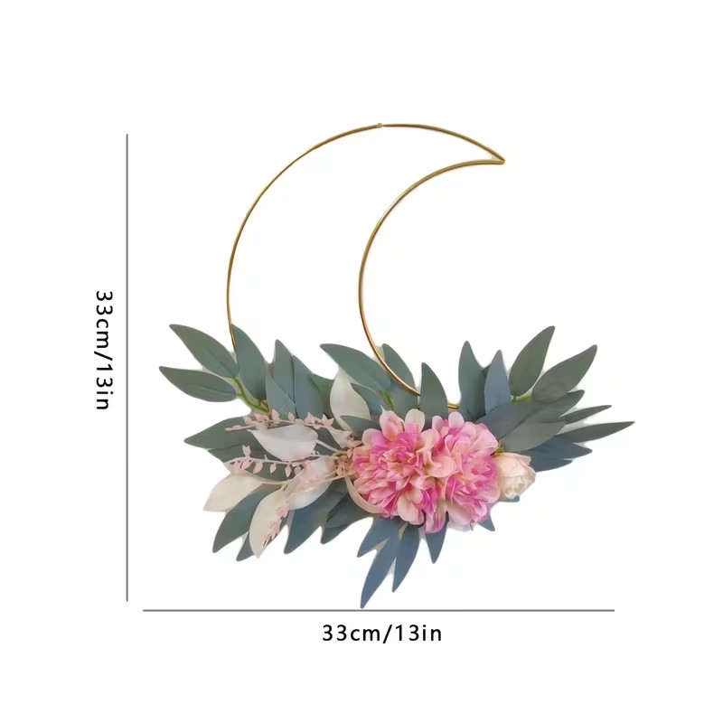 Gold Metal Floral Wreath - Image 2