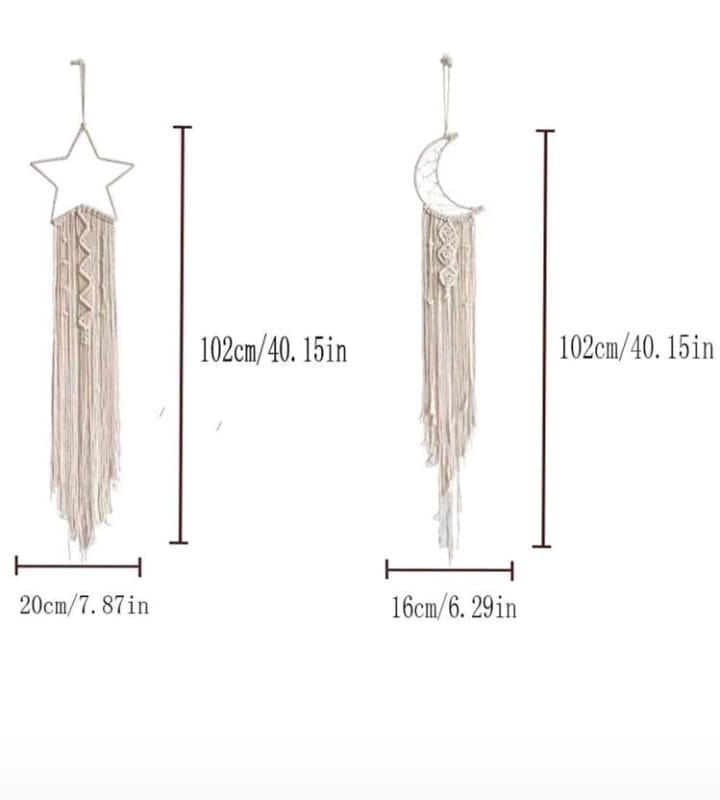 2Pcs Moon & Star Design Wall Tassel - Image 2